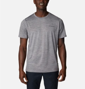 Grey Men's Columbia Alpine Chill Zero Short Sleeve Crew T-Shirt | AIERM-3967