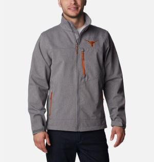 Grey Men's Columbia Collegiate Ascender II - Texas Softshell Jackets | NWIUR-6048