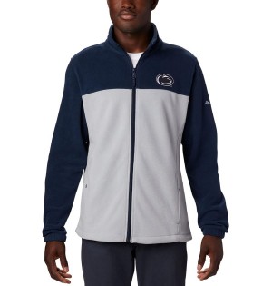 Grey Men's Columbia Collegiate Flanker III - Penn State Fleece Jacket | SYCFV-7319