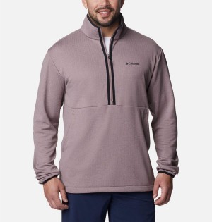 Grey Men's Columbia Coral Ridge Performance Midlayer Half Zip Fleece Pullover | SUQMX-7326