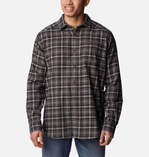 Grey Men's Columbia Cornell Woods Flannel Long Sleeve Shirt | SJWNK-0813