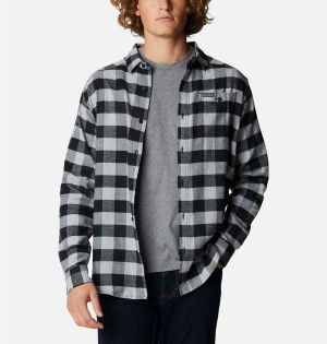 Grey Men's Columbia Cornell Woods Flannel Long Sleeve Shirt | USCYG-2973