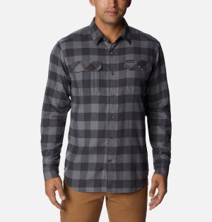 Grey Men's Columbia Flare Gun Stretch Flannel Shirt | BPKVG-9371