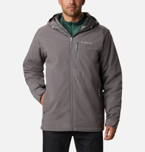 Grey Men's Columbia Gate Racer Softshell Insulated Puffer Jacket | CRZDQ-5431