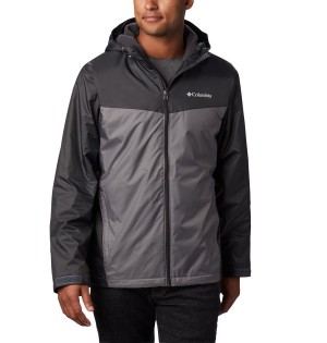 Grey Men's Columbia Glennaker Sherpa Lined Rain Jacket | ITHZV-9135