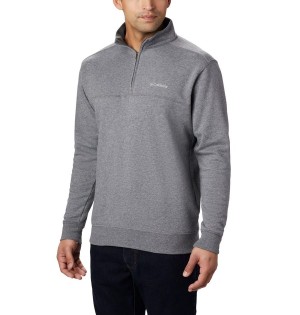 Grey Men's Columbia Hart Mountain II Half Zip Sweatshirt | CNJKH-8579