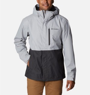 Grey Men's Columbia Hikebound Rain Jacket | PYSZK-1398