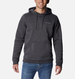 Grey Men's Columbia Keyhole Peak Logo Hoodie | ZWBGP-9348