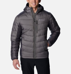 Grey Men's Columbia Labyrinth Loop Omni Heat Infinity Hooded Insulated Puffer Jacket | GKELH-8540