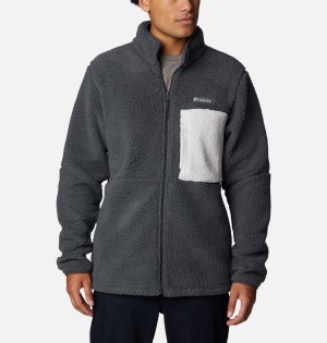 Grey Men's Columbia Mountainside Heavyweight Sherpa Fleece Jacket | CJXKL-4280