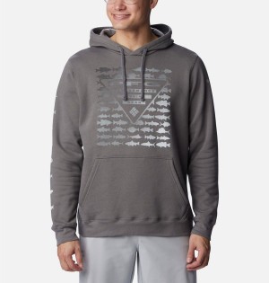 Grey Men's Columbia PFG Elements Hoodie | ZNYHJ-4659