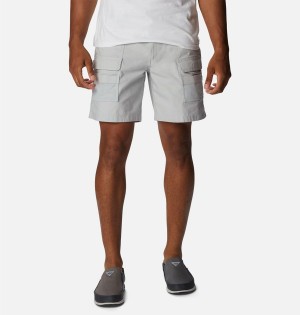 Grey Men's Columbia PFG Half Moon III Shorts | ZVJYF-2587