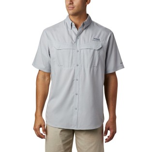 Grey Men's Columbia PFG Low Drag Offshore Short Sleeve Shirt | USHXL-5801