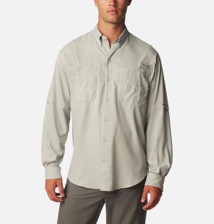 Grey Men's Columbia PFG Tamiami II Long Sleeve Shirt | AEBZT-8967