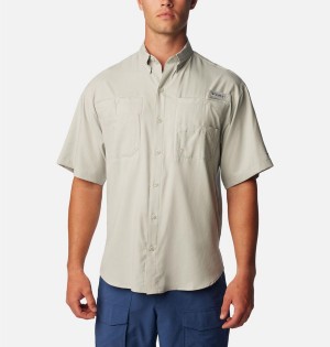 Grey Men's Columbia PFG Tamiami II Short Sleeve Shirt | HVJFE-0612