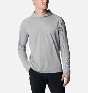 Grey Men's Columbia PFG Terminal Deflector Ice Hoodie | DZJYI-2169