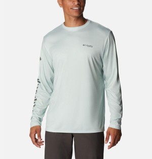 Grey Men's Columbia PFG Terminal Tackle Carey Chen Long Sleeve T-Shirt | PIQEX-5970