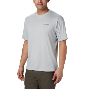 Grey Men's Columbia PFG Zero Rules Short Sleeve T-Shirt | ARFVE-5497