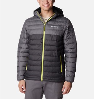 Grey Men's Columbia Powder Lite Hooded Insulated Puffer Jacket | MUCWL-4721