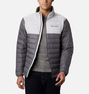 Grey Men's Columbia Powder Lite Insulated Puffer Jacket | QHVOK-7103