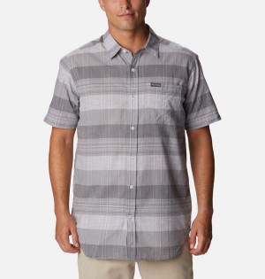 Grey Men's Columbia Rapid Rivers Novelty Short Sleeve Shirt | EUQCA-0892