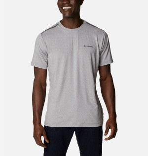 Grey Men's Columbia Tech Trail Crew Neck T-Shirt | CHEZM-8643