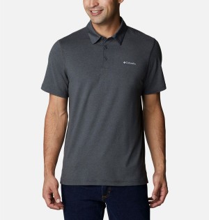 Grey Men's Columbia Tech Trail Polo Shirt | RNEXF-2785