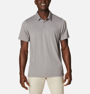 Grey Men's Columbia Tech Trail Polo Shirt | FIKSE-9132