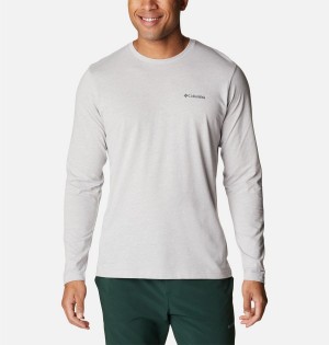 Grey Men's Columbia Thistletown Hills Long Sleeve Crew T-Shirt | ALNJM-2849