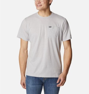 Grey Men's Columbia Thistletown Hills Pocket T-Shirt | QSBDZ-7342