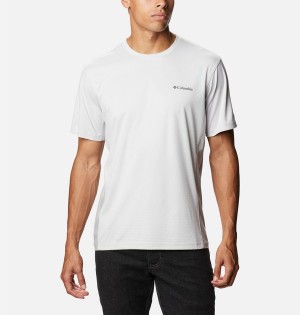 Grey Men's Columbia Zero Ice Cirro-Cool Short Sleeve T-Shirt | YQORD-0297