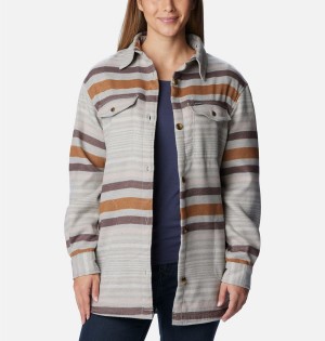 Grey Women's Columbia Calico Basin Jacket Shirt | QNOCH-3704