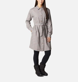 Grey Women's Columbia Holly Hideaway Flannel Dress | FCSIH-7015