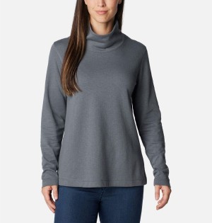 Grey Women's Columbia Holly Hideaway Funnel Neck Long Sleeve Pullover | FWARZ-3641