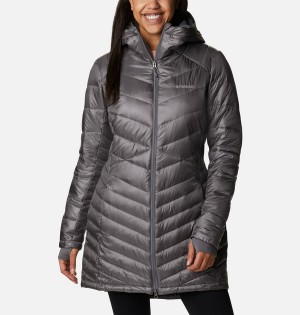 Grey Women's Columbia Joy Peak Mid Insulated Hooded Puffer Jacket | GVSNR-1507