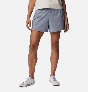 Grey Women's Columbia Logo III French Terry Shorts | SVFBG-2560