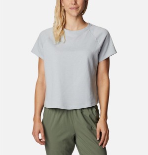 Grey Women's Columbia PFG Slack Water French Terry T-Shirt | TDGMF-1530