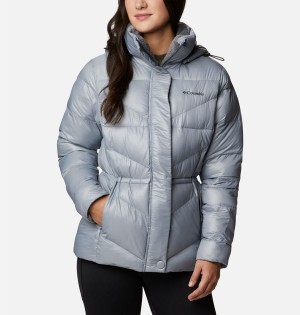 Grey Women's Columbia Peak to Park II Insulated Hooded Puffer Jacket | DAQXH-8419