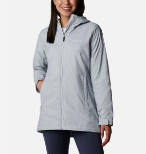 Grey Women's Columbia Switchback Lined Long Rain Jacket | BTAPX-3542