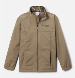 Khaki Kids' Columbia PHG Ascender Softshell Jacket | BOGSM-1539