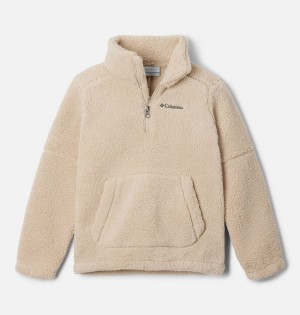 Khaki Kids' Columbia Rugged Ridge III Half Zip Sherpa Pullover Fleece | WXMEO-5947