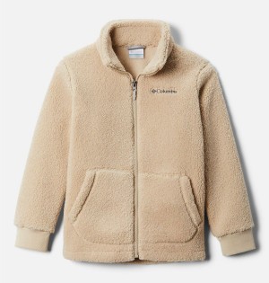 Khaki Kids' Columbia Rugged Ridge II Full Zip Sherpa Jacket | BDQUM-7806