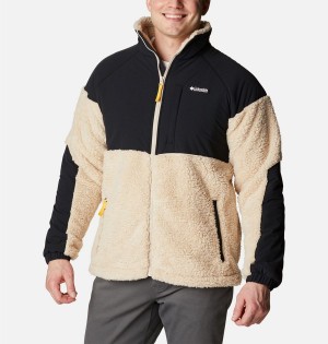 Khaki Men's Columbia Ballistic Ridge Full Zip Fleece Jacket | FVTSQ-6924