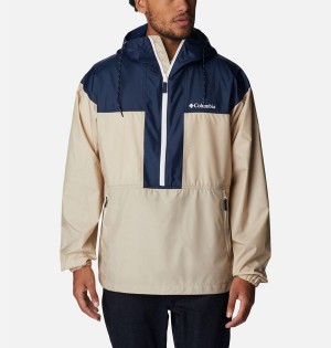 Khaki Men's Columbia Flash Challenger Anorak Jacket Windbreaker | PZDGL-6489