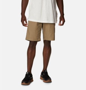 Khaki Men's Columbia Flex ROC Shorts | PFTIR-4387