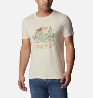 Khaki Men's Columbia NP Capitan Yosemite Graphic T-Shirt | MDZAG-3528