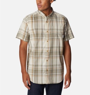 Khaki Men's Columbia Rapid Rivers II Short Sleeve Shirt | DZGMU-8341