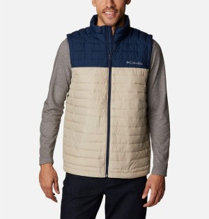 Khaki Men's Columbia Silver Falls Vest | PZDMV-8560