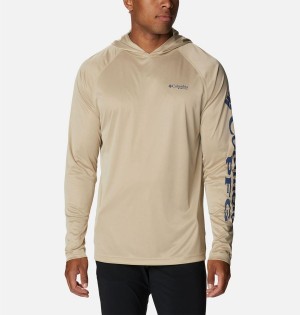 Khaki Men's Columbia Terminal Tackle Heather Hoodie | CQRIS-0769