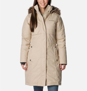 Khaki Women's Columbia Apres Arson Winter Long Down Coats | XAYTN-3207